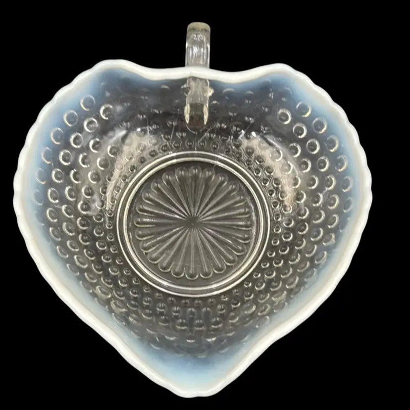 Vintage Anchor Honking Moon Star Adolescent Hobnail Heart Shaped Nappy Bowl, Trinket A Dish.