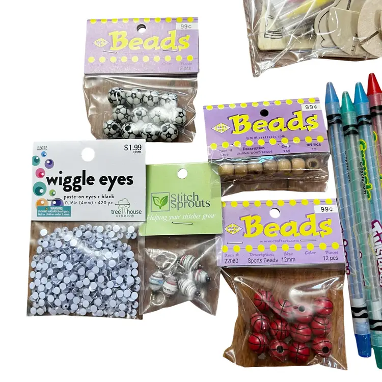 6 Plus Pounds of Crafting Supplies: Beads, Crafts Kits, Pom Poms & Bows