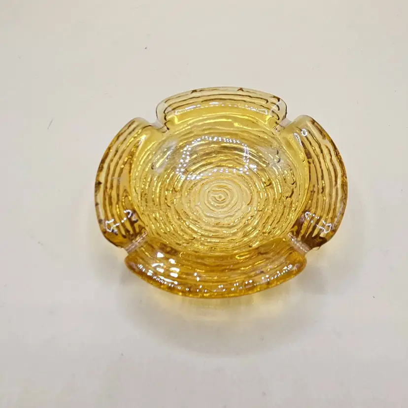 Small 4" Round Anchor Hocking Amber Soreno Ashtray