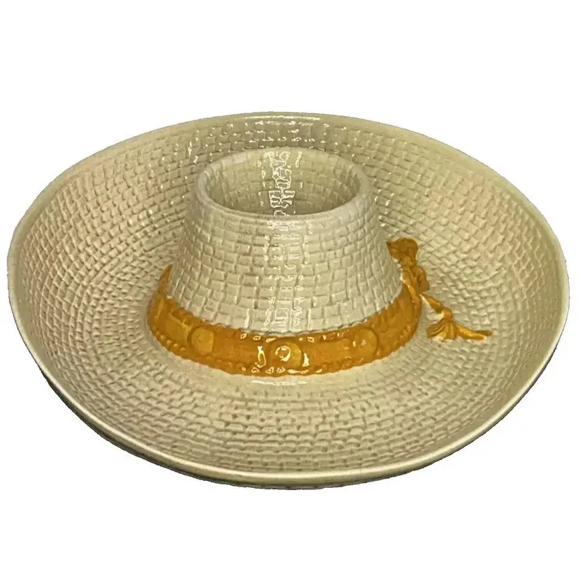 Vintage Whittier Sombrero Hat Chip Dip & Salsa Bowl ~ USA (c) 1986