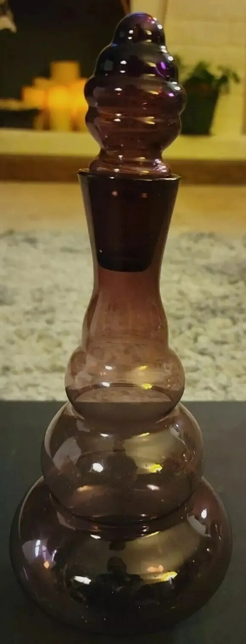 Bohemian Glass Wine Decanter Bottle 9 inch