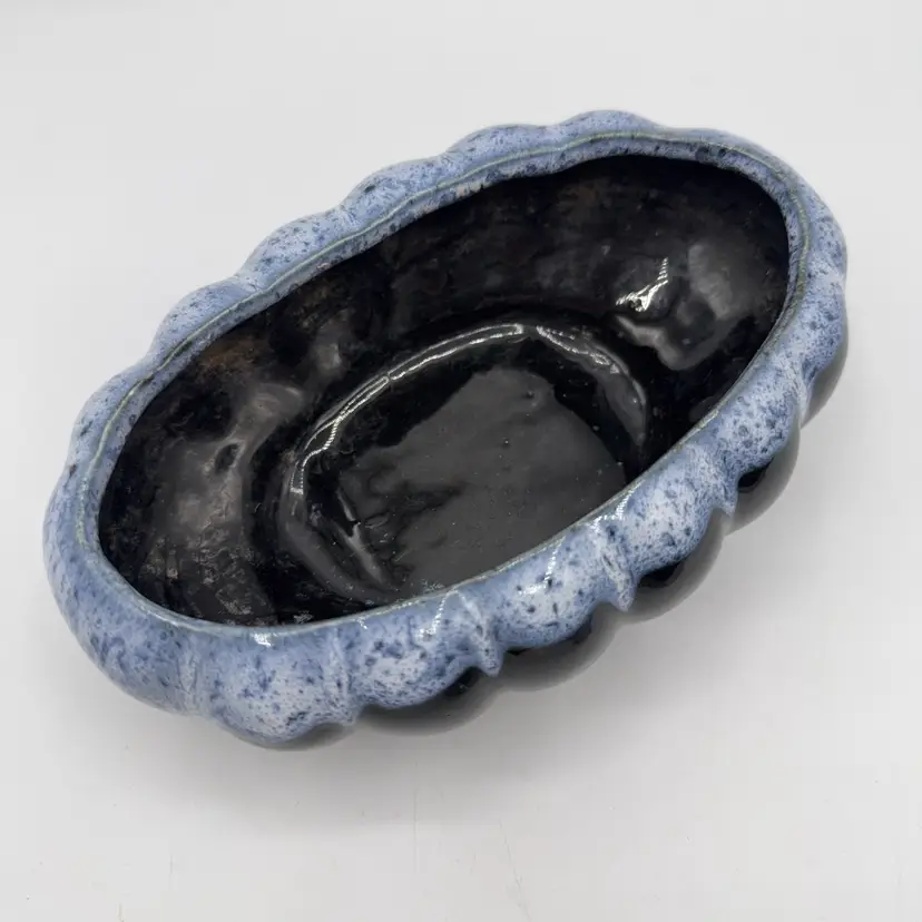 Blue Black Drip Glaze Pottery Planter