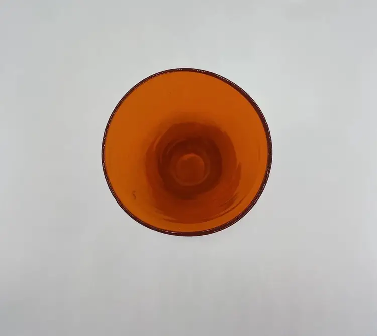 Vintage Bud Vase National Potteries Co Art Glass Orange And Clear