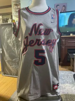 Jason Kidd #5 New Jersey Nets Swingman Jersey Size M Vintage NBA +2 Length