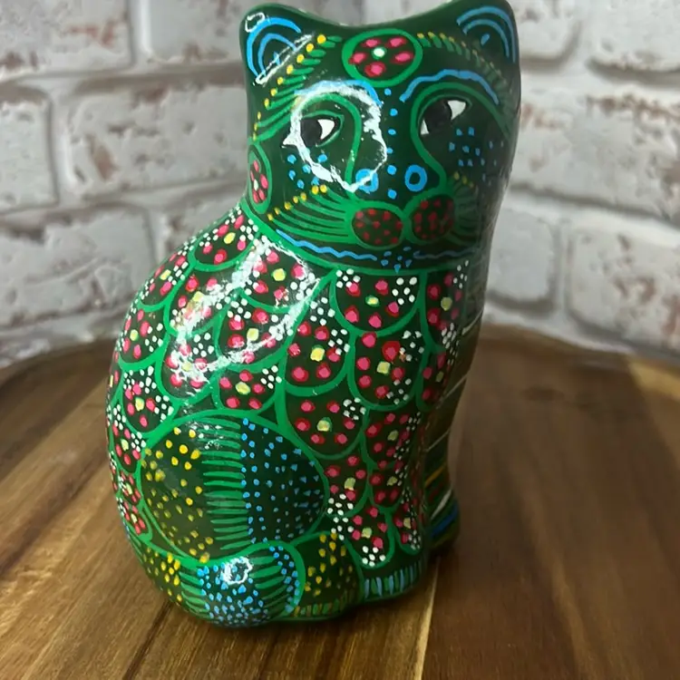 Mexico Colorful Pottery Cat