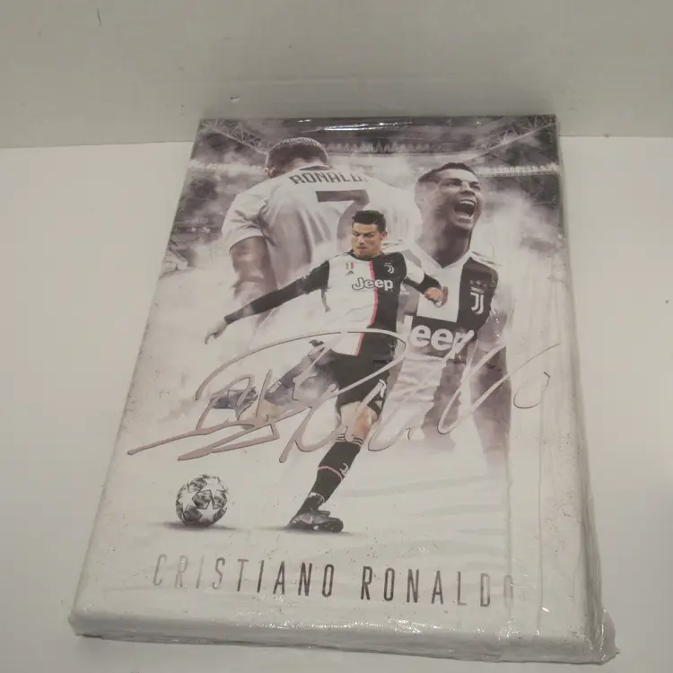 Cristiano Ronaldo Soccer Star, Framed Canvas Wall Decor, L 12" x W 8.5"