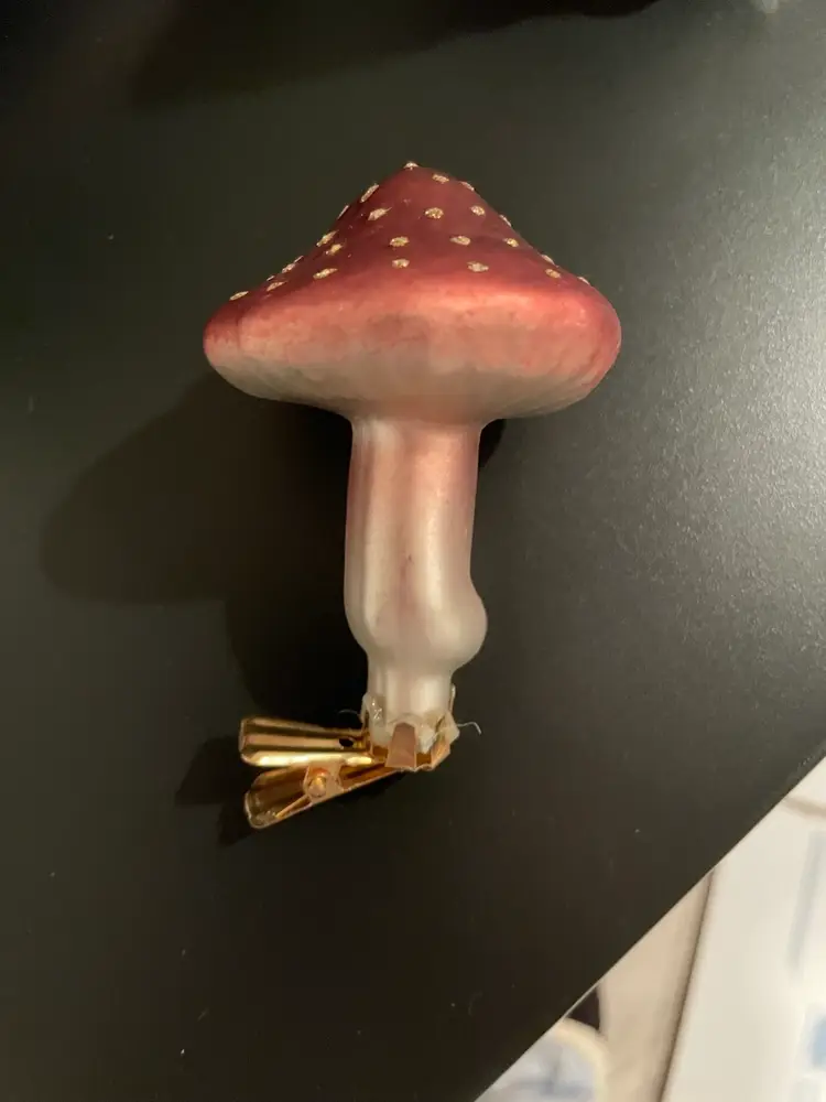 Blown Glass Mushroom Clip