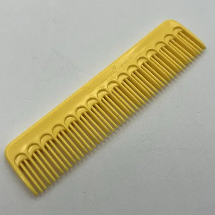 Yellow Vintage Tupperware 5" Plastic Pocket Comb Styling Tools Salon