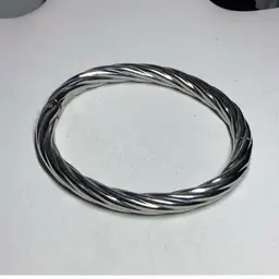 Silvertone Clamper Bracelet 8”