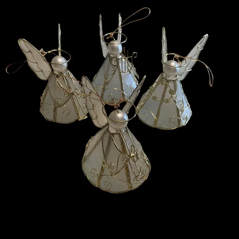 Vtg Set Of 4 Capitz Angel Ornaments