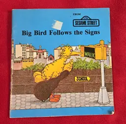 1981 Sesame Street Big Bird Follows The Signs Read Along Book & Record BR 00003