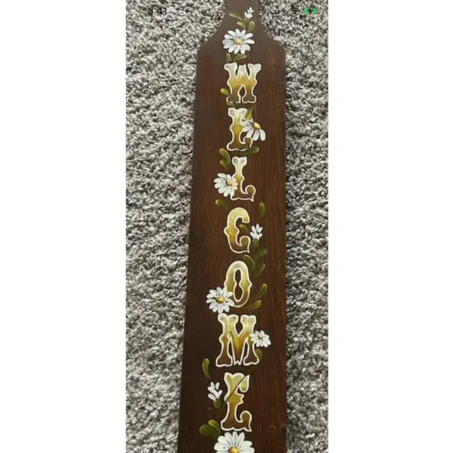 Hand-painted Primitive Rustic Welcome Sign Reclaimed Wood 23” X 4”