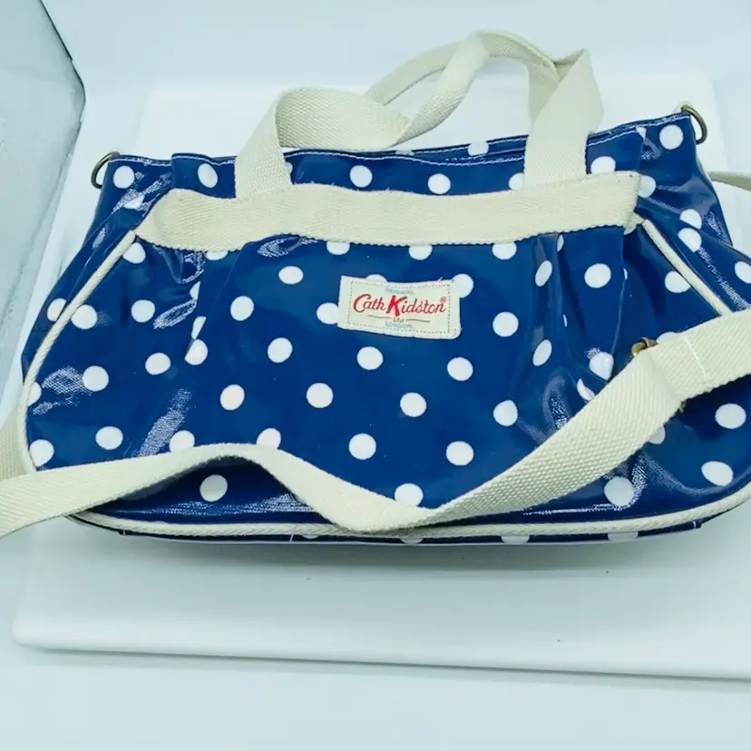 #2521 Kath Kidston UK Blue Polka Dot Purse Handbag