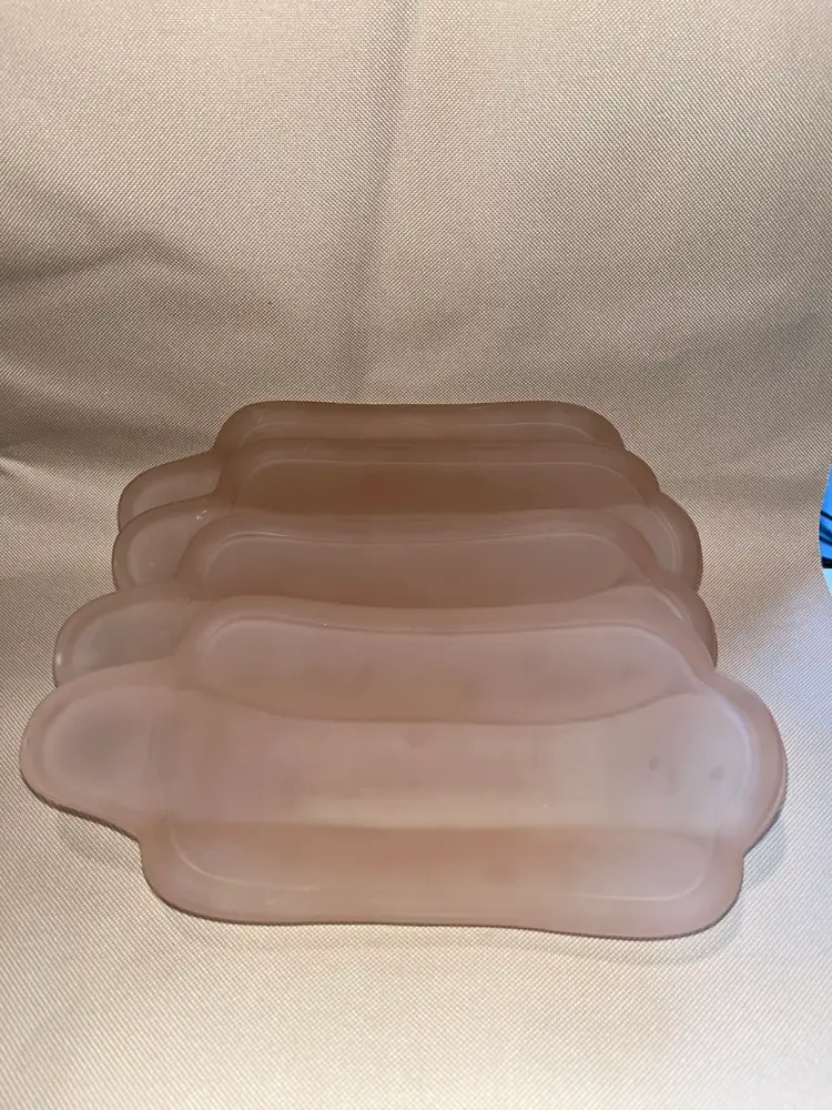 Set Of 4 Vintage Indiana Pink Satin Glass Banana Split Dishes