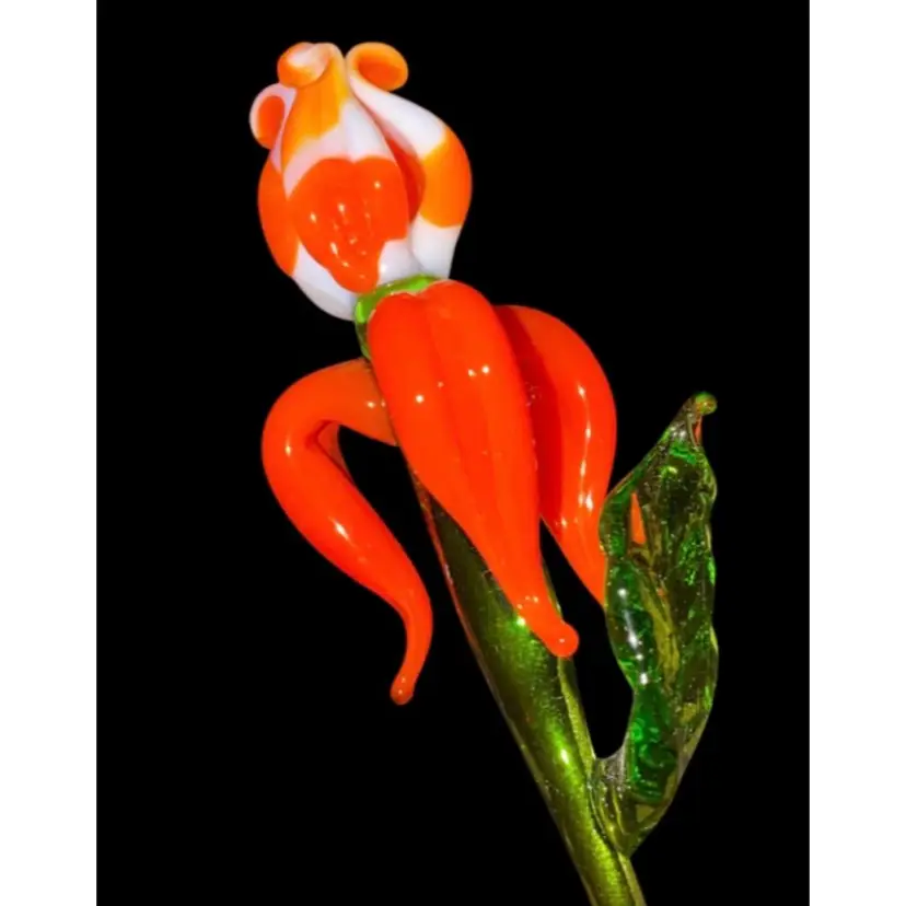 #15- Just In From Ukraine Large Hand Blown Glass Flower As Shown