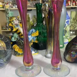 Pink Iridescent Vases