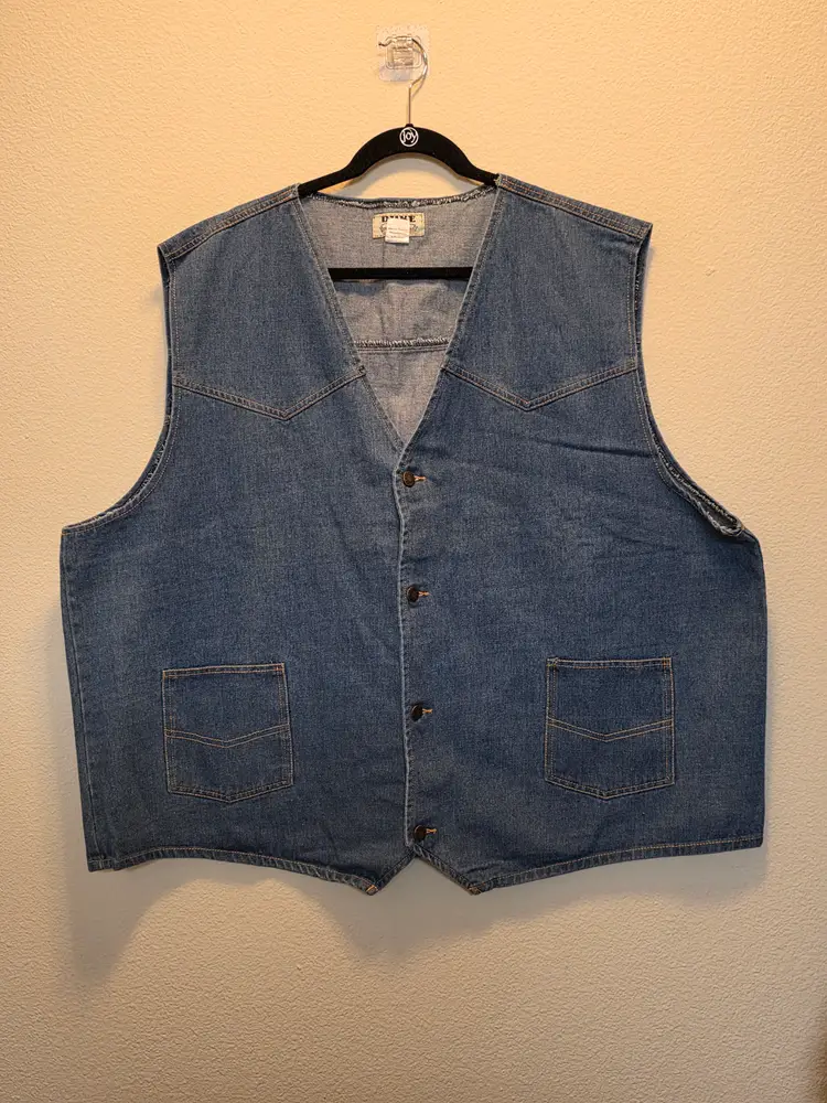 Duke Haband Mens Blue Jean Vest Sz 3X NWOT - READ Description For Measurements