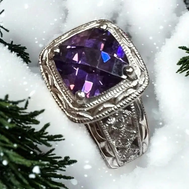 075 High Quality Tacori Amethyst And Sterling Ring