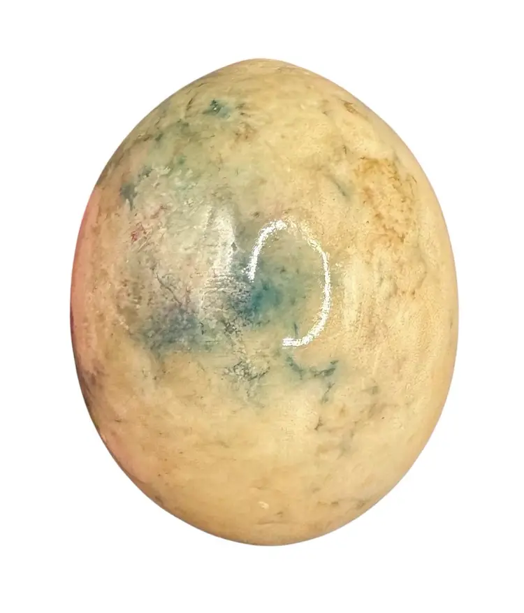 Carved Egg Shaped Stone Marble Mineral Paperweight Figurine Collectible 1.75”