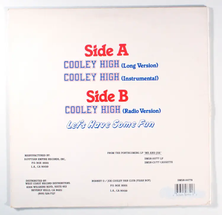 Rodney O and Joe Cooley - Cooley High (12" Single) (1988) Vinyl • Me, Remix