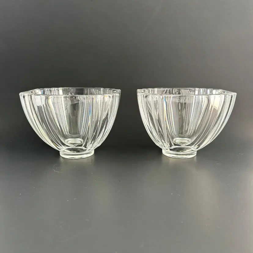Kosta Boda Sweden Crystal Bowls Lot 2 Bengt Edenfalk Candy Dish Retro Vintage