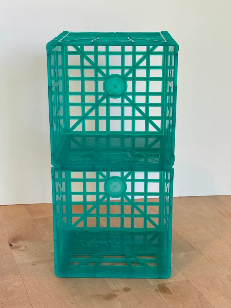 Kool Krates Translucent Teal Green Stackable CD Storage Lot Mini Milk Crate By Rakstak Made In Canada
