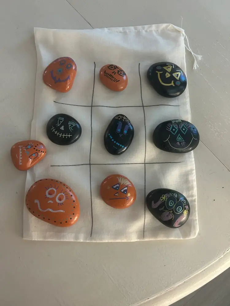 Tic Tac Toe - With Travel Bag - Handmade