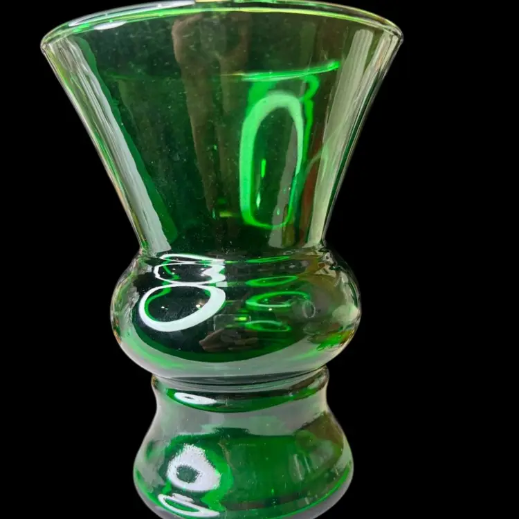 Anchor Hocking Forest Green Flared Glass Vase 5”tall