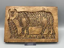 Vintage La Mirada Reproduction Antique Oxen Cow Cookie Mold Wall Hanging