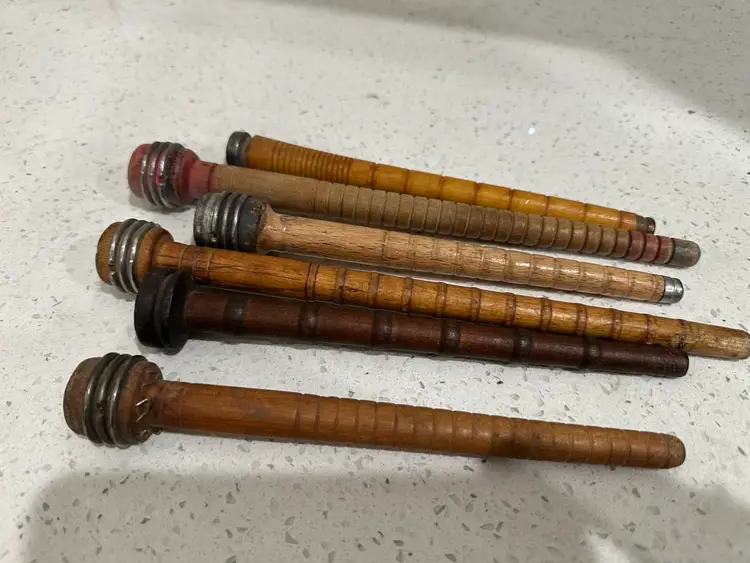 Vintage Thread Spools Wood Primitive Antique Lot