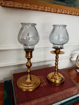 Pair of Handblown Vintage Glass Shades