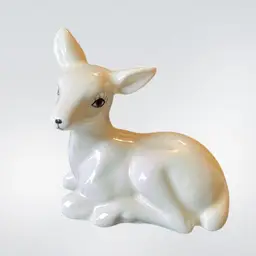 Vintage White Porcelain Deer Figurine