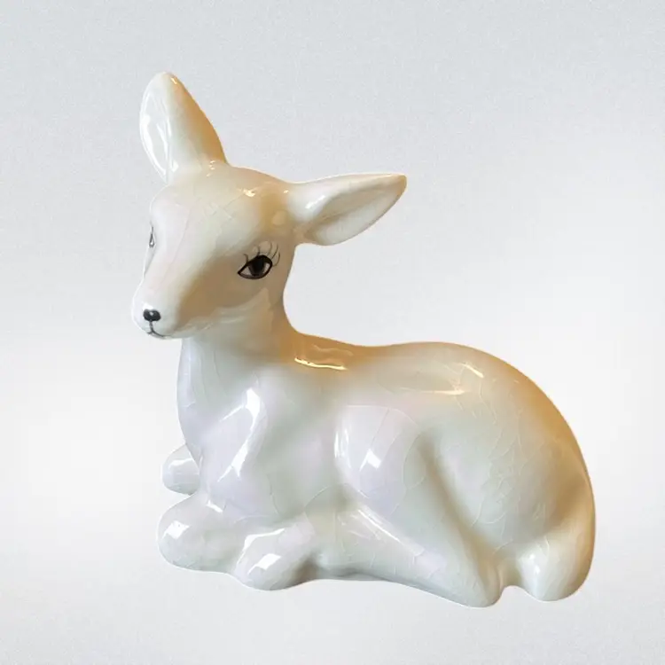Vintage White Porcelain Deer Figurine