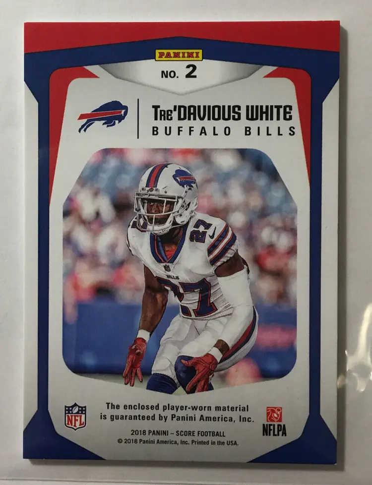 Tre’Davious White Relic Card 2018 Score Defenders Jersey Buffalo Bills #2