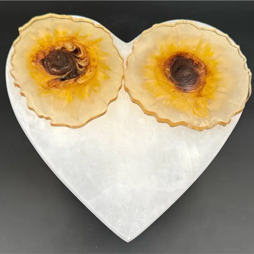 A Set Of Two Vintage Resin Table Coasters For Your Drinks