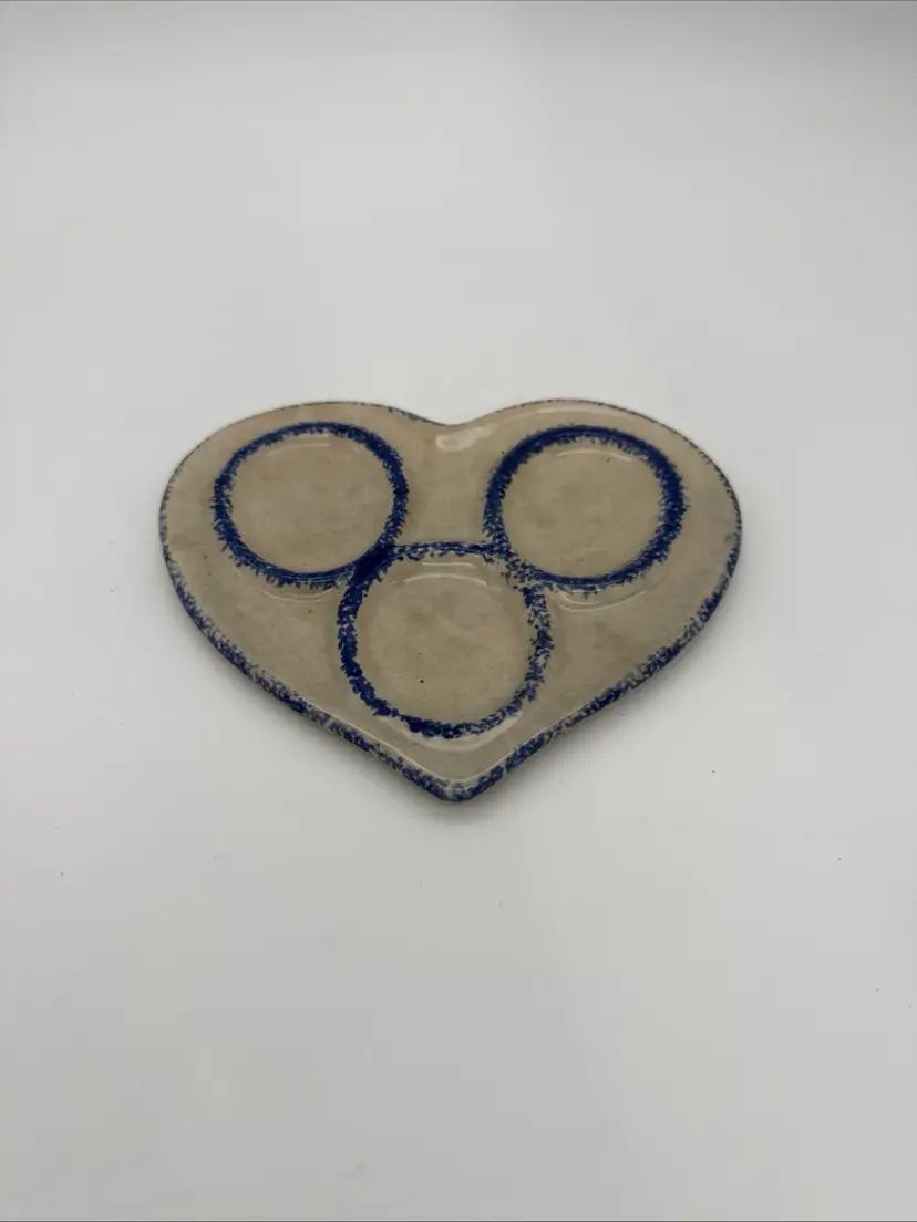 Vintage Ironstone Heart Shape Stoneware Countertop Spoon Rest