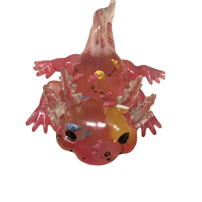 Handmade Resin Axolotl Figurine Filled With Axolotls.
