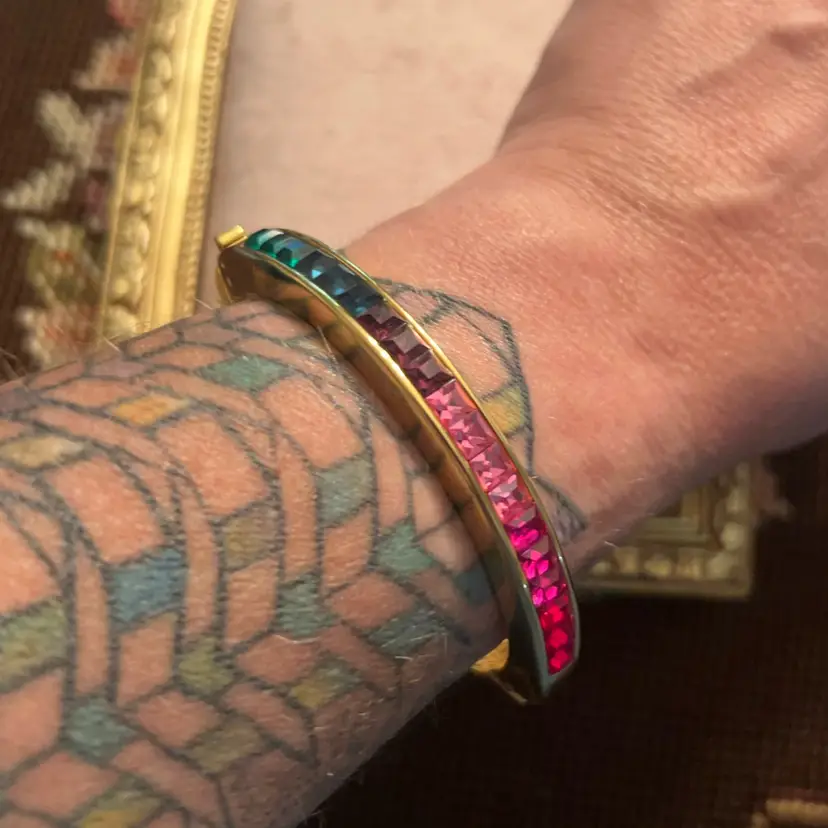 Gold Plated Ombré Rhinestone Bracelet