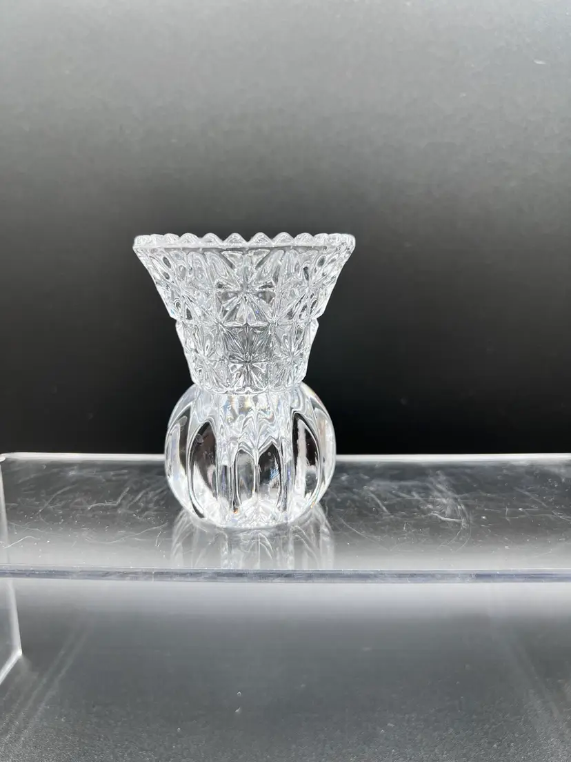 #2071B Vintage Clear Pressed/Cut Glass Toothpick Holder