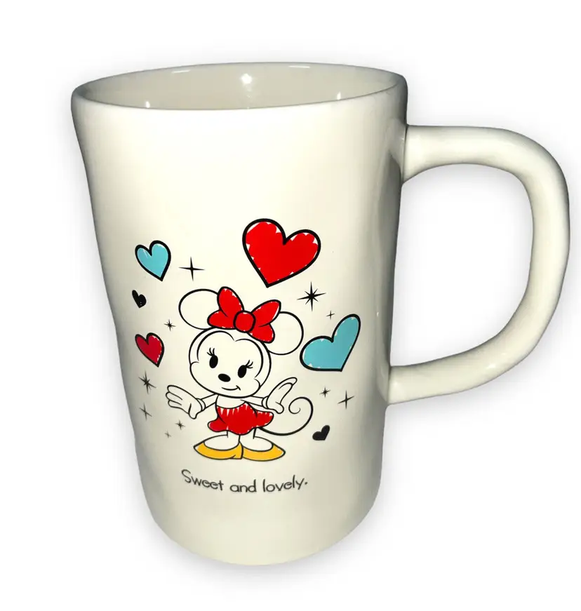 Minnie Mouse Coffee Mug Tea Valentine Hearts Sweet and Lovely Disney Parks 12 oz