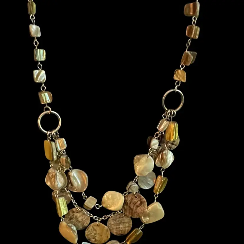 Vintage Stone& Shell Statement Necklace