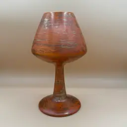 Vintage MCM Freeman McFarlin Orange and Gold Glazed Goblet Vase Centerpiece
