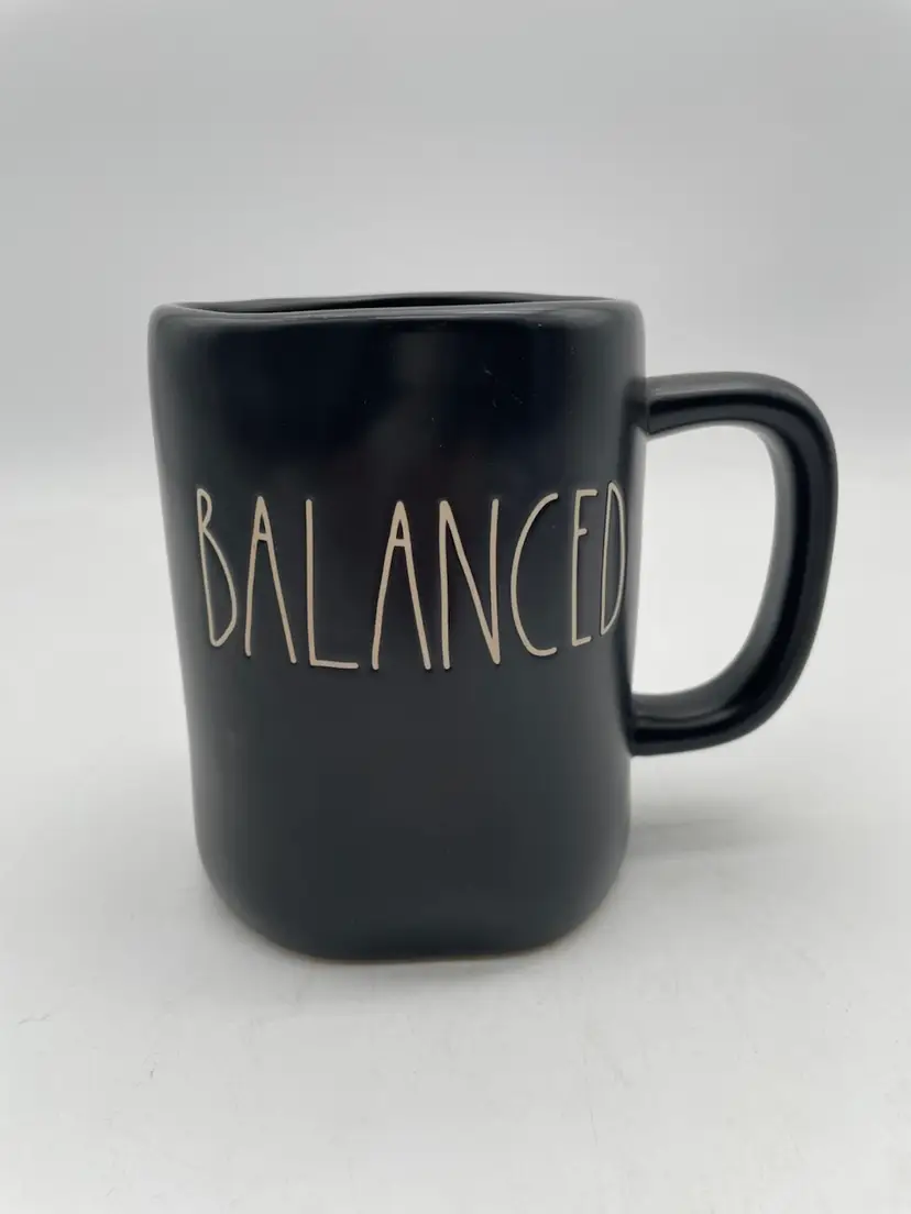 Rae Dunn “Balanced” Black Mug