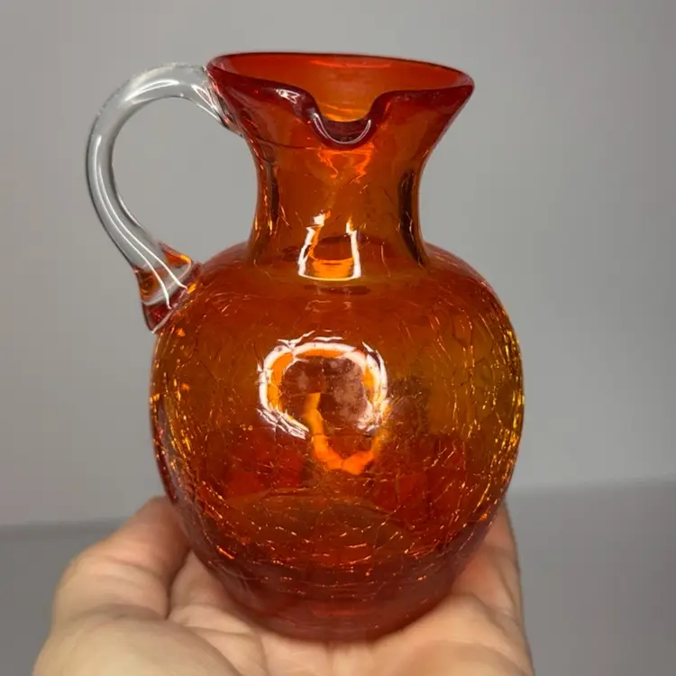 Mid Century Colored Glass Small Pitcher-Instant Collection!