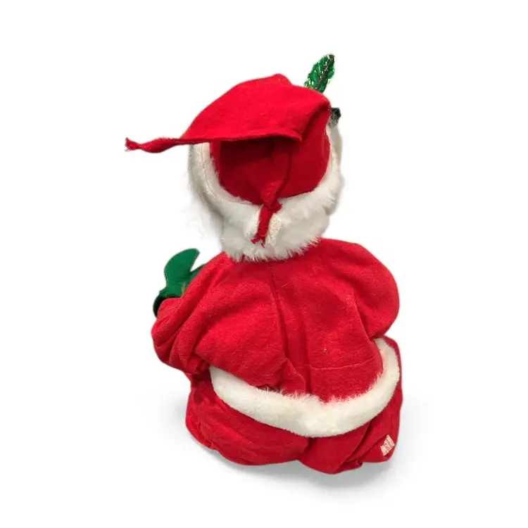 Vintage Large Plush And Felt Sitting Santa Annalee Figurine