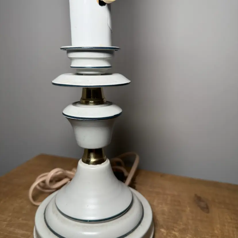 Table Lamp with Navy + Gold Accents