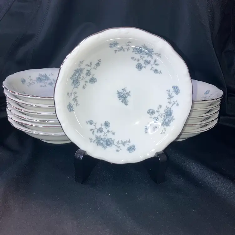 Set 0f 12 Fruit/Dessert Bowl Blue Garland by Johann Haviland w/Back-stamp AS IS