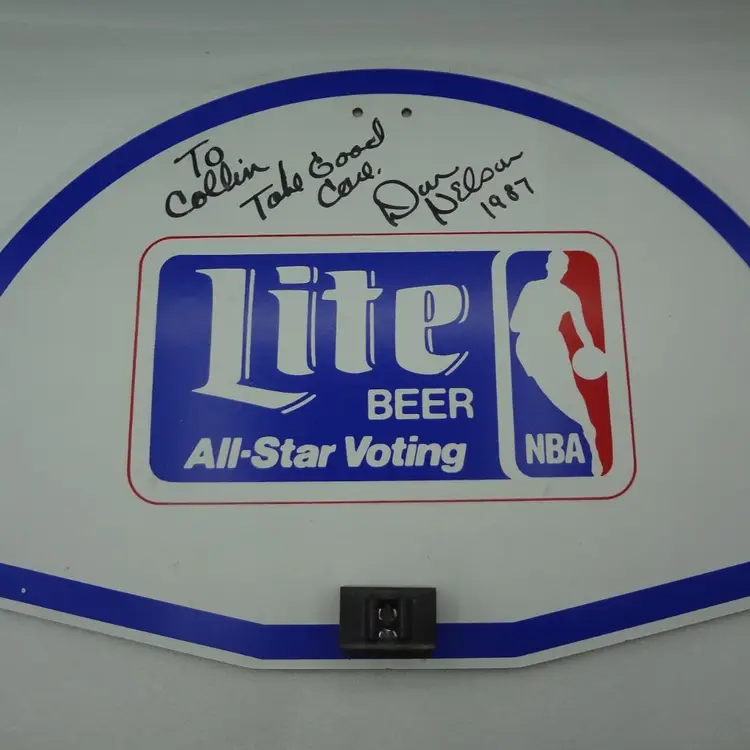 Milwaukee Bucks Don Nelson 1987 Autographed Nerf Backboard