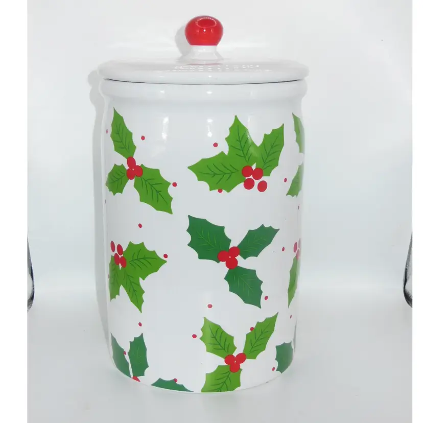 Martha Stewart Collection Holly Cookie Jar / Canister