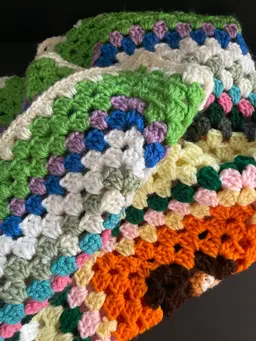 Hand-Knitted Afghan Lap Quilts (Set of 2)